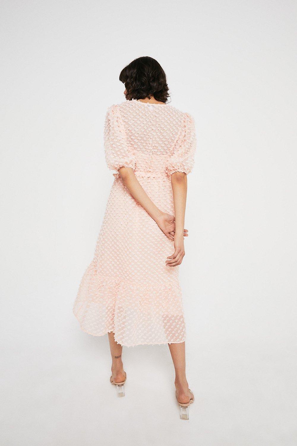 Textured Wrap Dress | Warehouse